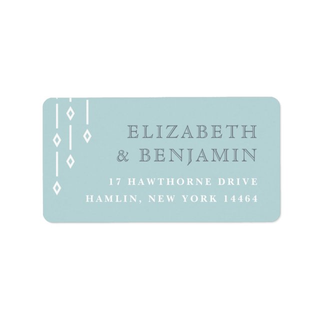 Modern Art Deco Aqua Mint Rücksendeadresse Adressaufkleber (Vorne)