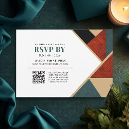 Modern Art Deco Geometric Wedding  RSVP Karte