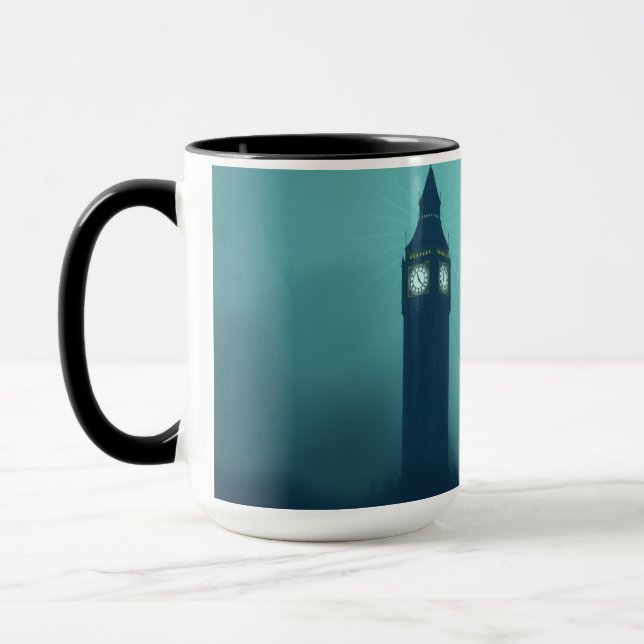 Modern Art Deco London Foggy Skyline Custom Tasse (Links)