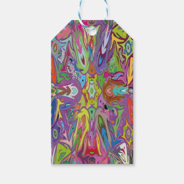 Modern Art Deco Multicolore Geschenkanhänger (Vorderseite)