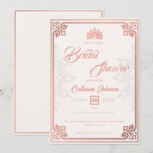 Modern Art Deco Pfaue Rose Rosa Brautparty