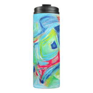 Modern Art Malerei expressive Green and Blue Thermosbecher