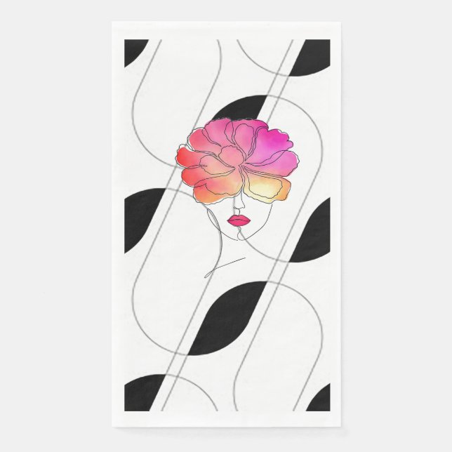 "Modern Art Peony Hair". Handtücher aus Papier Serviette (Vorderseite)