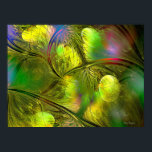 Modern Art Print Golden Bough Poster<br><div class="desc">Brightly colored modern slightly abstract design of a branch with golden globes.</div>