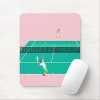 Modern Art Tennis Match Player Pink Green