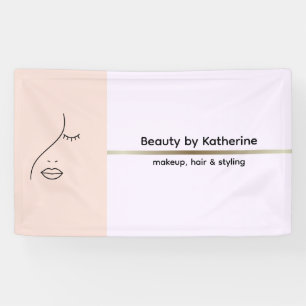 Modern Art Woman Beauty Face Logo Makeust Artist Banner