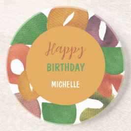 Modern Artistic Autumn Colorful Pattern Birthday Getränkeuntersetzer
