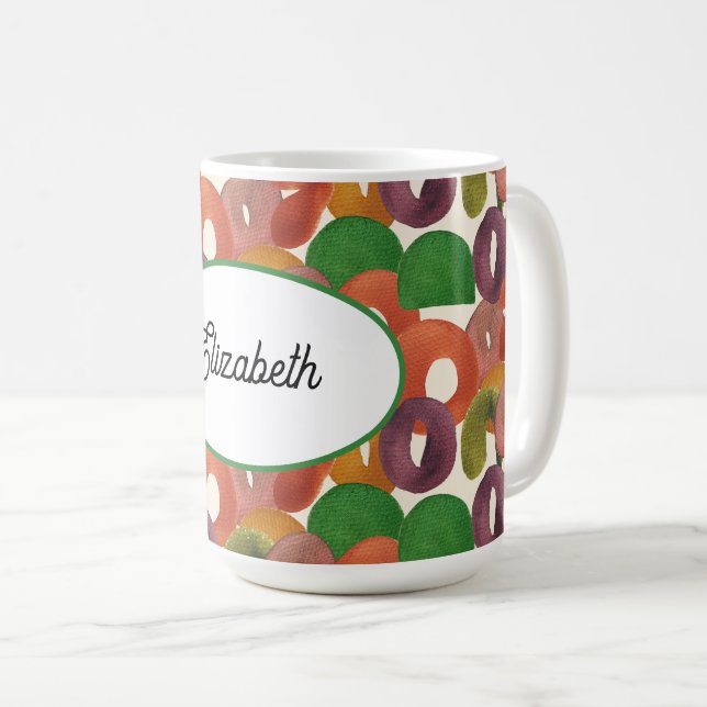 Modern Artistic Autumn Colorful Pattern Kaffeetasse (VorderseiteRechts)