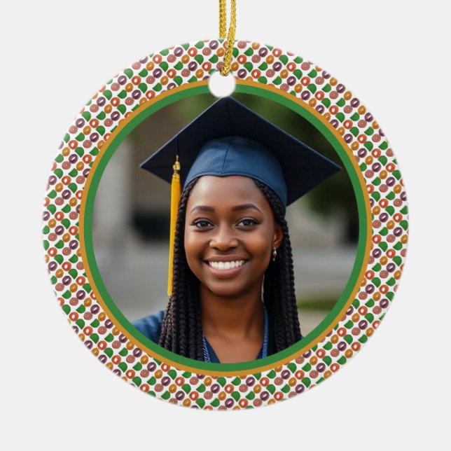 Modern Artistic Autumn Colorful Pattern Keramik Ornament (Vorne)