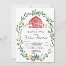 Modern auf der Farm Baby Shower Einladung