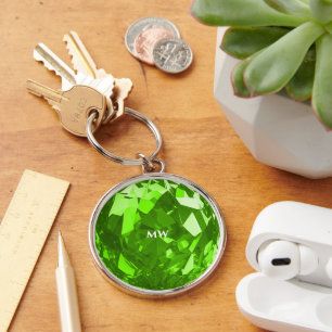 Modern August Birthstone Peridot Emerald Premium Schlüsselanhänger