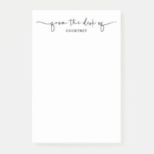 Modern aus dem Schreibtisch mit Schwarz-weißem Skr Post-it Klebezettel