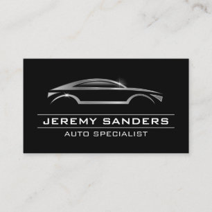 Modern Auto Car Logo   Metallic Shine Visitenkarte