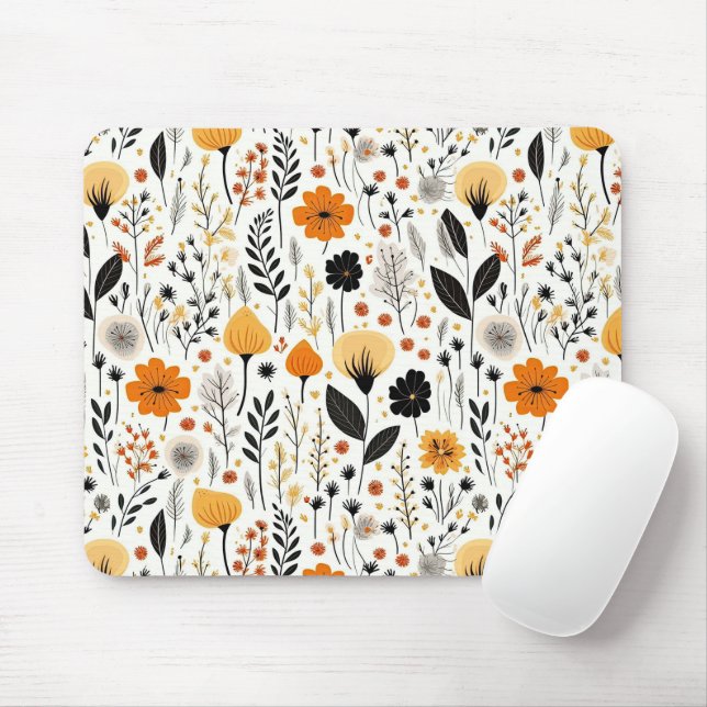 Modern Autumn Fall Boho Botanical Floral  Mousepad (Mit Mouse)