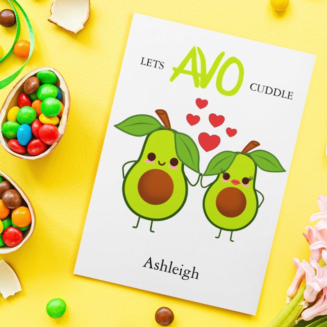 Modern | Avo Cuddle Gelassen | VALENTINSTAG Feiertagskarte (Von Creator hochgeladen)