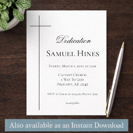 Modern Baby Dedication Invitation Cross Template Einladung