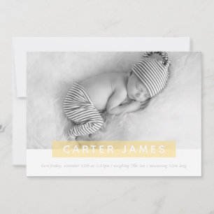 MODERN BABY FOTO, einfach, niedlich, gelb überzoge Ankündigung