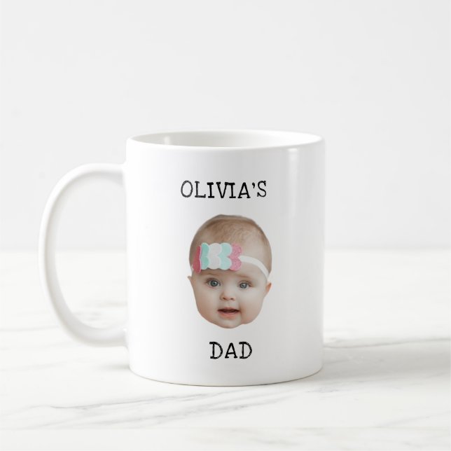 Modern Baby Foto Face Fathers Day Mothers Day Kaffeetasse (Links)