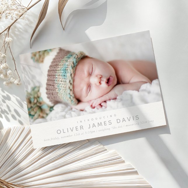 MODERN BABY FOTO schlicht minimalistisch blau Ankündigung (Von Creator hochgeladen)