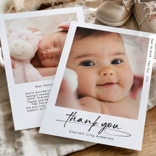 Modern Baby Vielen Dank für Ihr einfaches Foto Dankeskarte