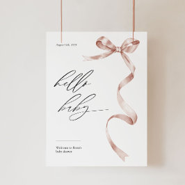 Modern Babydusche Begrüßungsschild mit rosa Bugs Poster