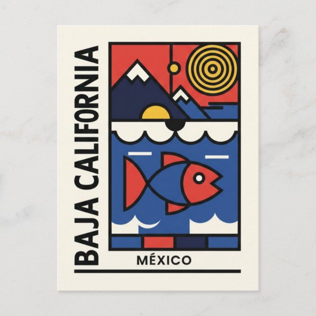 Modern Baja California Postkarte (Vorderseite)