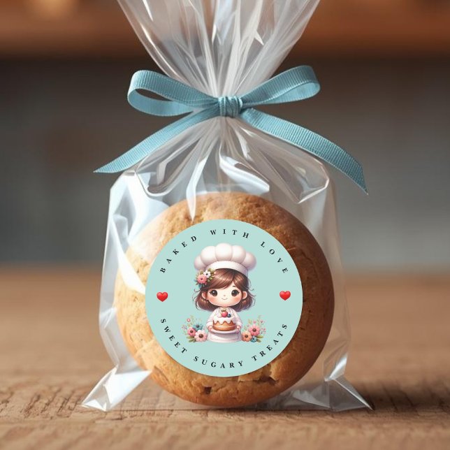 Modern Baked With Love Bakery Sticker (Von Creator hochgeladen)
