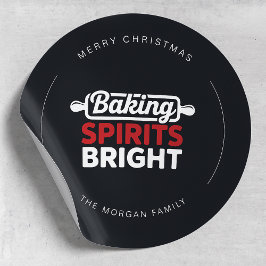 Modern Baking Spirits Bright Christmas Runder Aufkleber