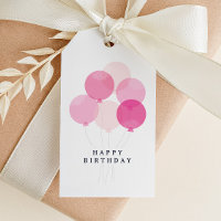 Modern Balloon Bunch Pink Happy Birthday