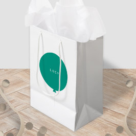 Modern Balloon | Green Kids Party Spaß Stilvoller Mittlere Geschenktüte