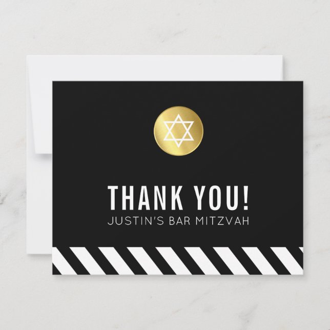 MODERN BAR MITZVAH bedankt sich bei Goldfleck Dankeskarte (Vorderseite)