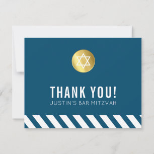 MODERN BAR MITZVAH bedankt sich für den goldenen F Dankeskarte