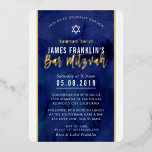 MODERN BAR MITZVAH blue watercolor gold writing Folieneinladung<br><div class="desc">by kat massard >>> kat@simplysweetPAPERIE.com <<< A trendy invitation design for your child's BAR MITZVAH with real shiny foil elements Setup as a template it is simple for you to add your own details, or hit the customise button and you can add or change text, fonts, sizes etc TIP ::...</div>