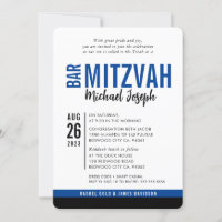 MODERN BAR MITZVAH trendy date königsblau schwarz