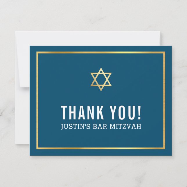 MODERN BAR MITZVAH Vielen Dank an die Goldstar-Mar Dankeskarte (Vorderseite)