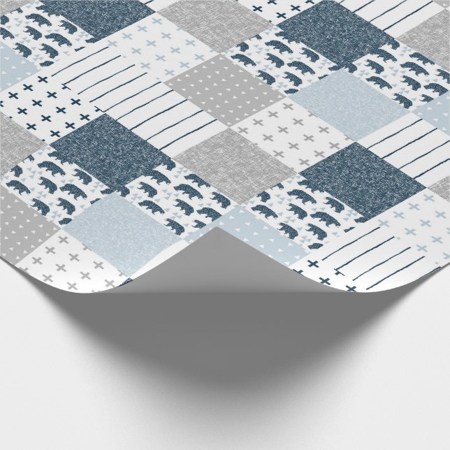 Modern Bären-Babytragetasche Geschenkpapier (Ecke)