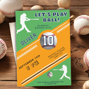Modern Baseball Ball Player zum Geburtstag Einladung