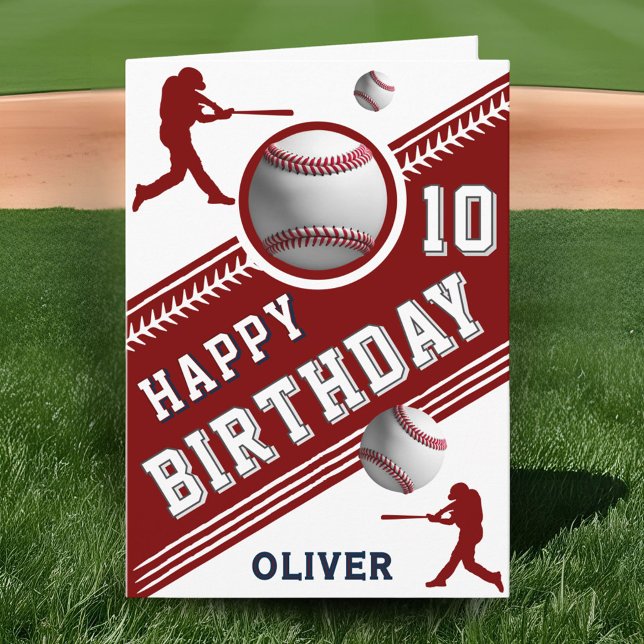 Modern Baseball Ball Player zum Geburtstag Karte (Von Creator hochgeladen)