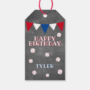 Modern Baseball Chalkboard Kinder glücklich Geburt Geschenkanhänger