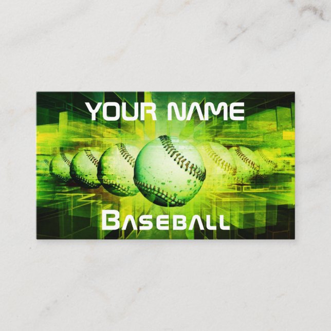 Modern Baseball Coach Spieler Team Club Grüne Nebe Visitenkarte (Vorderseite)