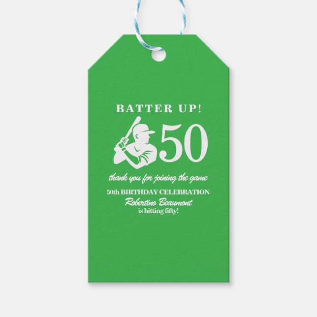 Modern Baseball Player Men's 50th Birthday Geschenkanhänger (Vorderseite)
