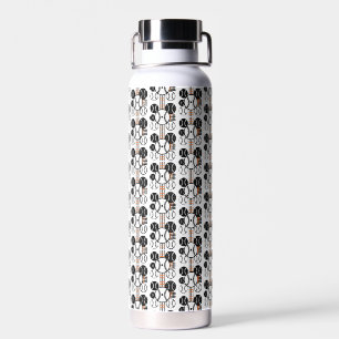 Modern Baseball Schwarz Weiß Orange Farbpattern Trinkflasche