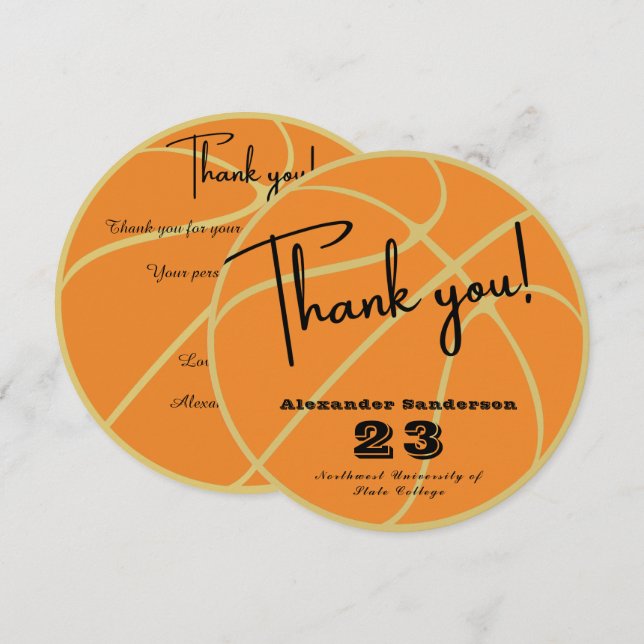 Modern Basketball Ball Team Vielen Dank (Vorne/Hinten)