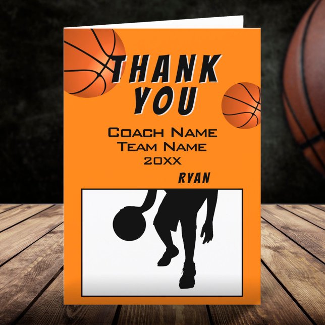 Modern Basketball Danke Coach Card (Von Creator hochgeladen)