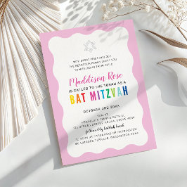 MODERN BAT MITZVAH Regenbogenfarben mit schwachem Einladung