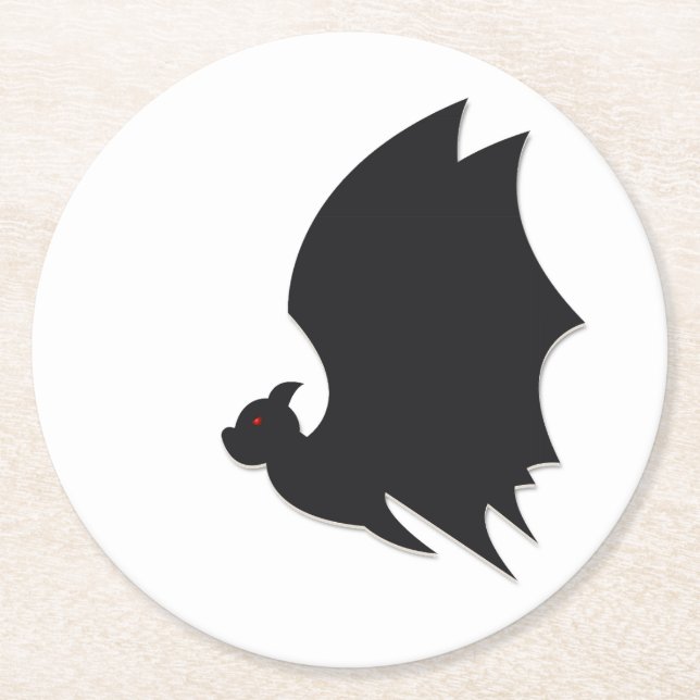 Modern bat runder pappuntersetzer (Vorderseite)