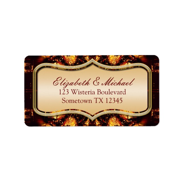 Modern Batik Fire Address Stickers Label Adressaufkleber (Vorne)