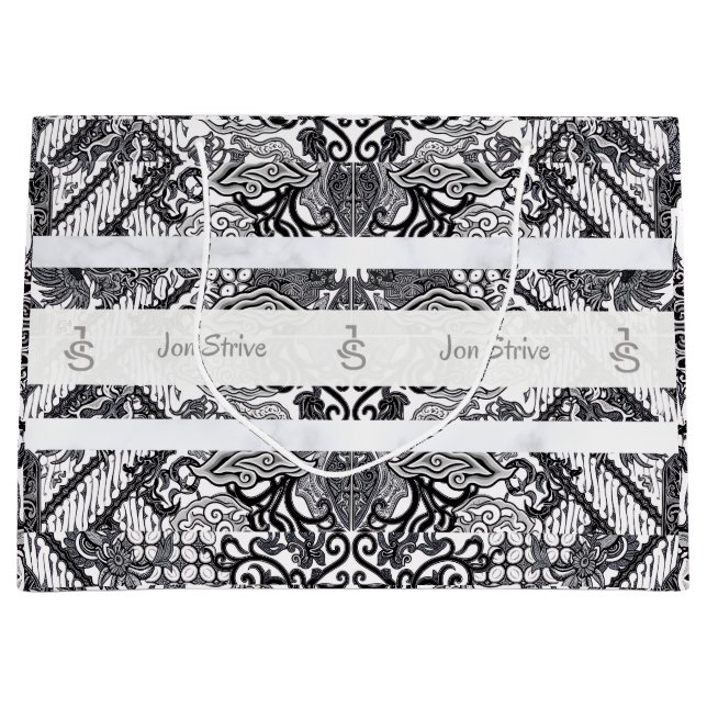 Modern BATIK Pattern Große Geschenktüte (Vorderseite)