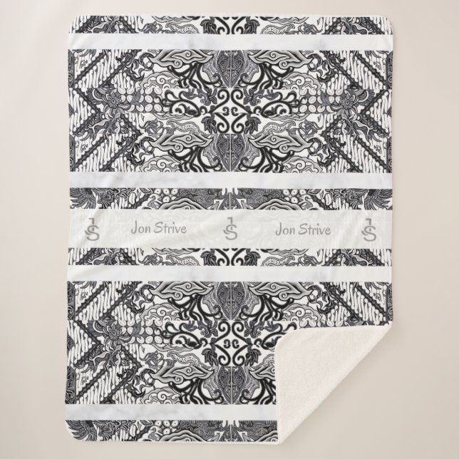 Modern BATIK Pattern Sherpadecke (Vorderseite)