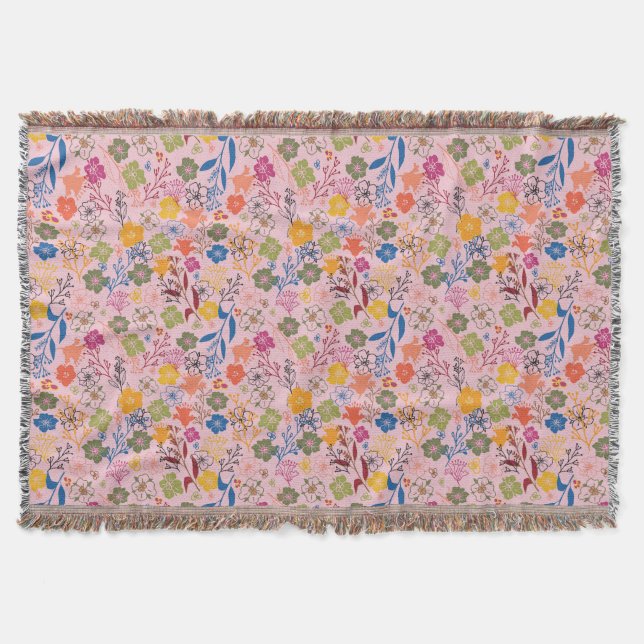Modern Batik Rose Shadow Decke (Vorderseite)